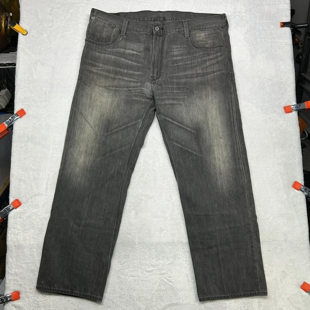 Levi's 514 Slim Straight Jeans Men's Gray Denim‎ Pockets Classic Zip Fly - 42X30